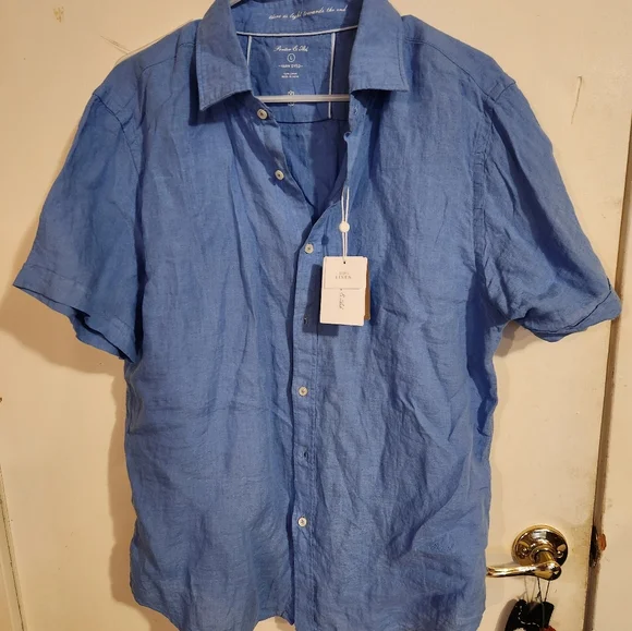 Men's linen shirt, size L - Picture 1 of 5